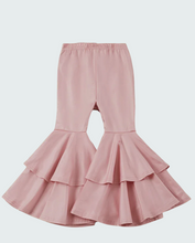 Load image into Gallery viewer, Dusty Pink Fuax Leather Double Layer Bell Pants
