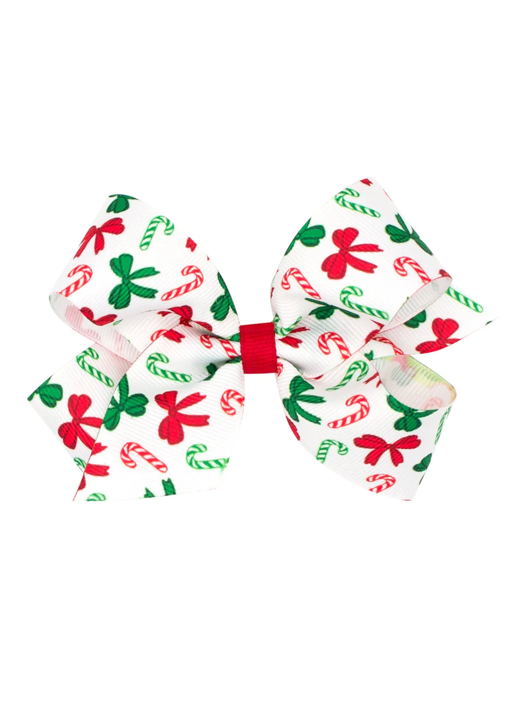Wee Ones King Holiday-Candy Cane & Bows Grosgrain Hair Bow