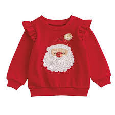 Girls Sequin Santa Sweatshirt