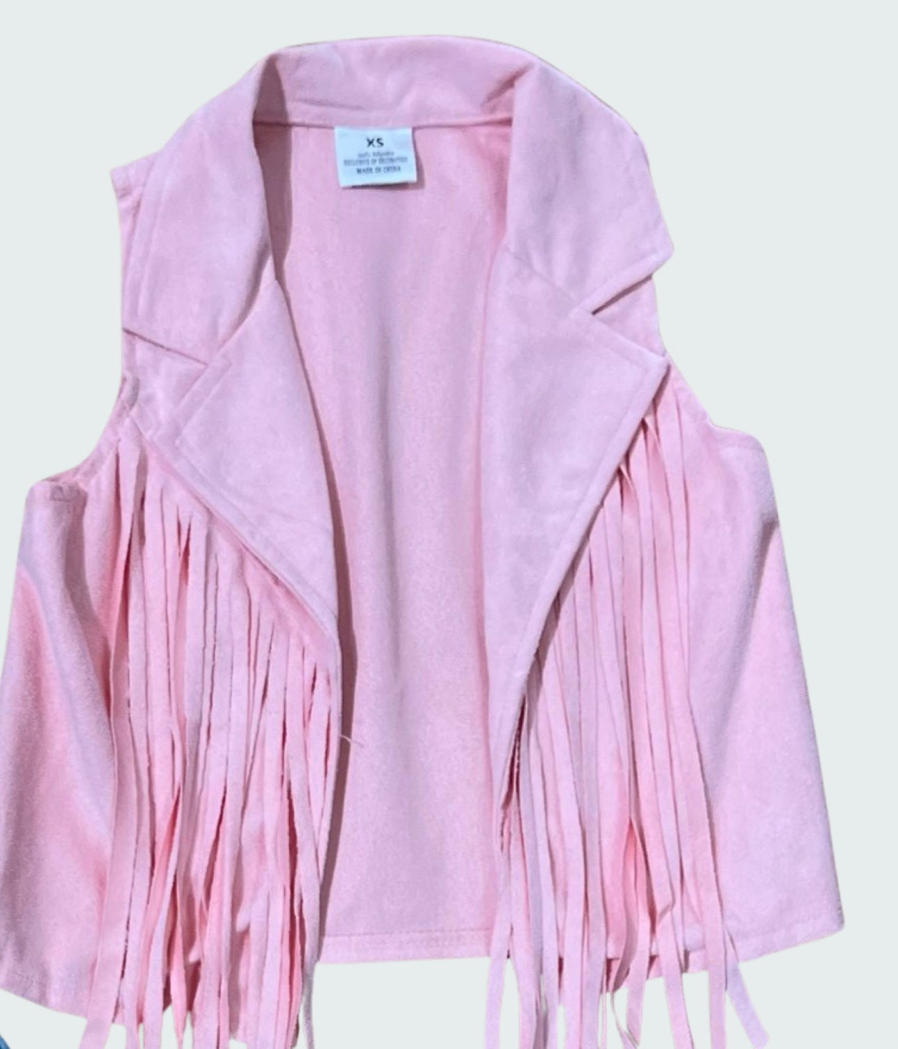 Light Pink  Western Fringe Vest