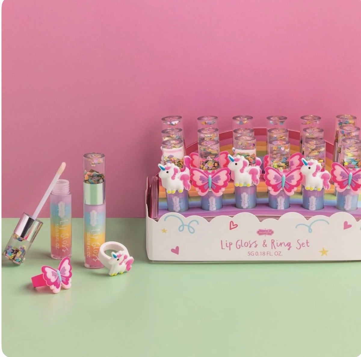 Mud Pie Lip Gloss &
Ring Sets