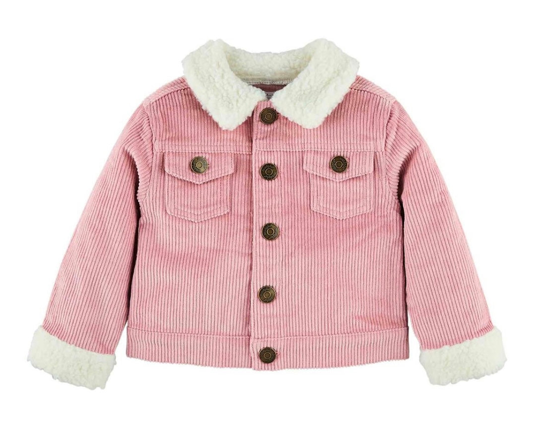 Mudpie Pink Cord Sherpa Jacket