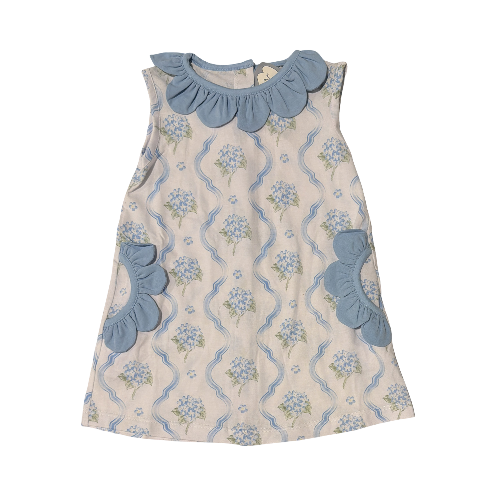 Blue Hydrangea Dress w/ Pockets