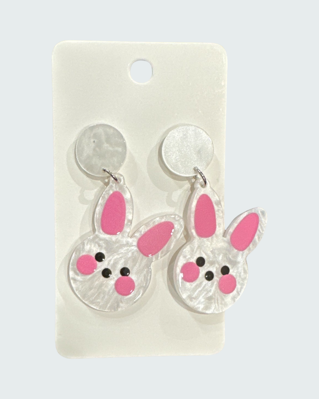 Pearly bunny Easter earrings