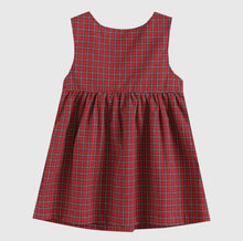 Load image into Gallery viewer, Lil Cactus Red Plaid Bow Santa Dress
