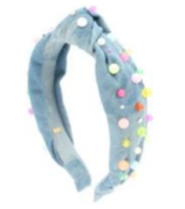 Bari Lynn Multi Color
Pearl Light Denim Knot
Headband