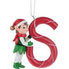 Elf Monogram Christmas Ornament