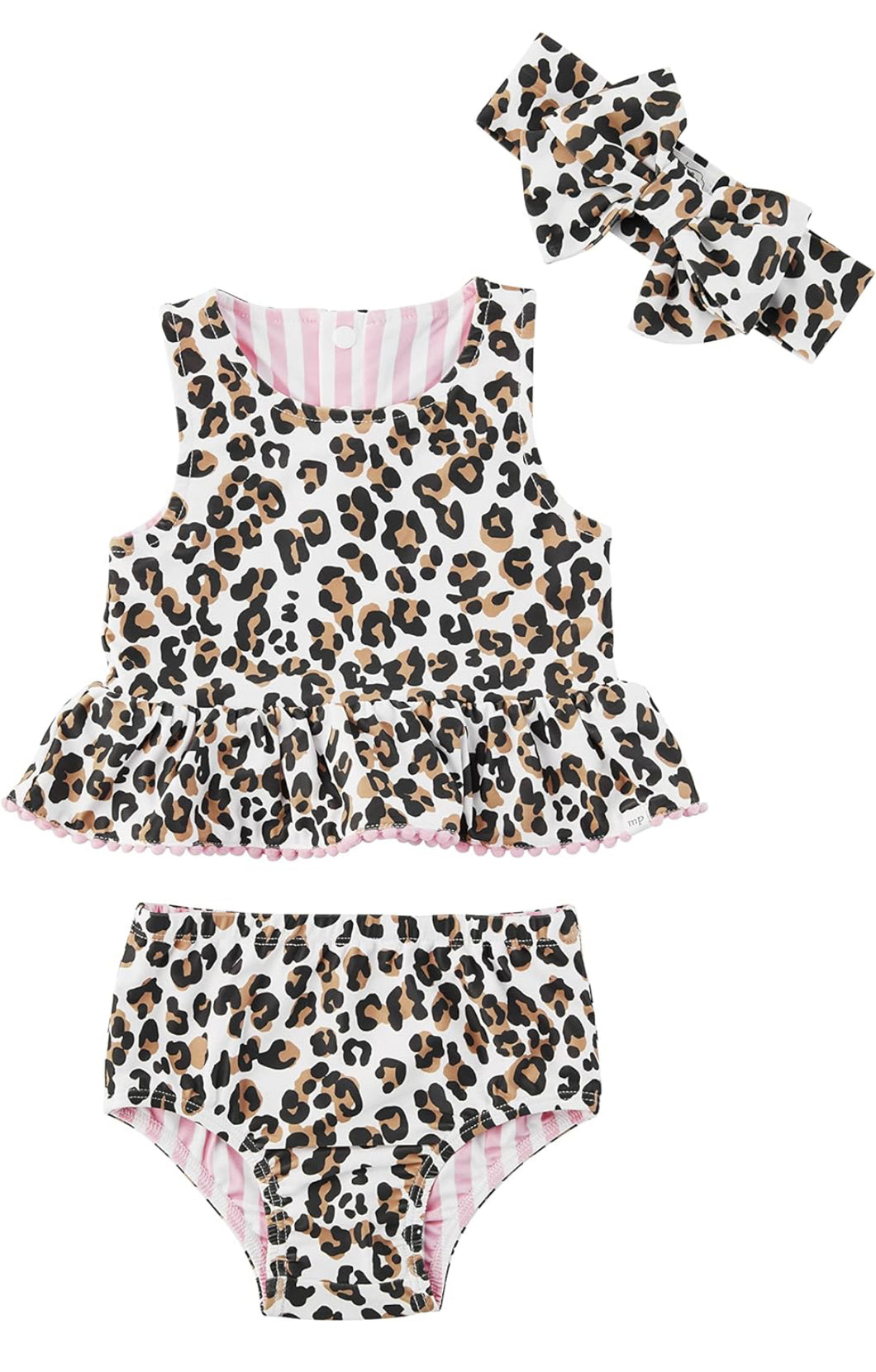 Mudpie Baby Girl Leopard Reversible
Swimsuit