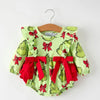 Grinch Inspired Baby Girl Bubble w/ Bows