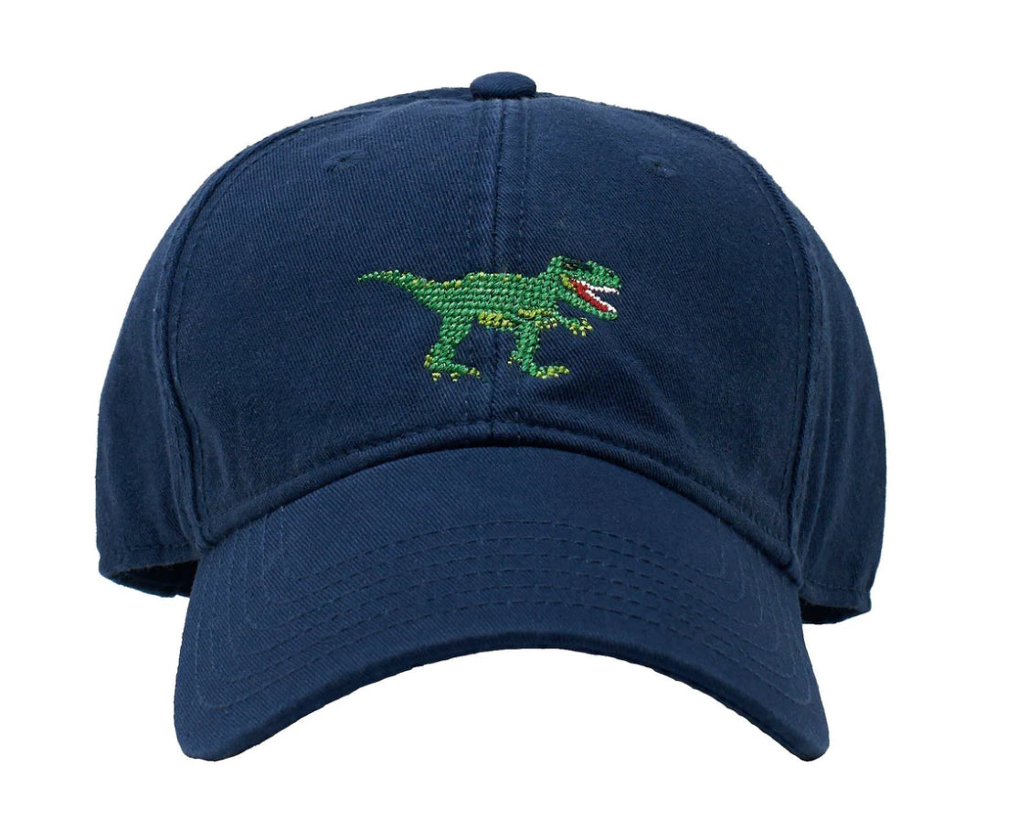 Harding Lane Needle Point Kids Baseball Hat -T Rex on Navy