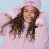 Heart Printed Chenille Hat
& Glove Set