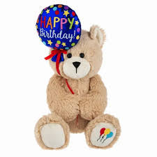 Happy Birthday Balloon Teddy Bear 12” Plush