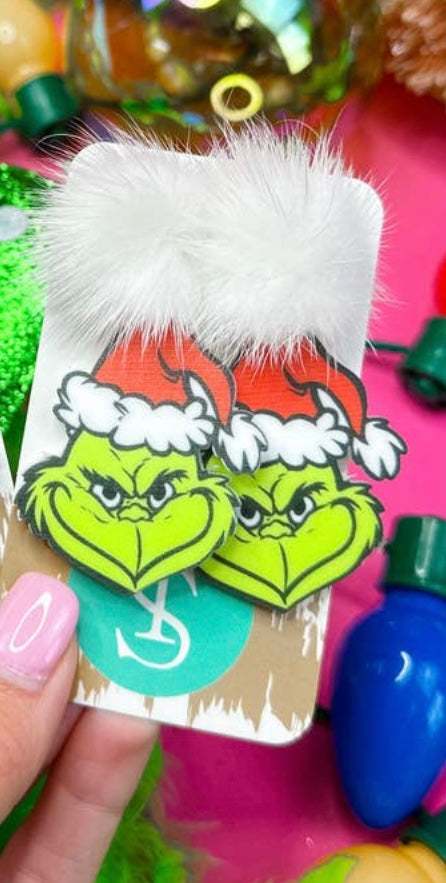 GrinchPuff Dangle Earring