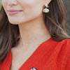Georgia Bulldog Helmet Earrings in Shiny Gold