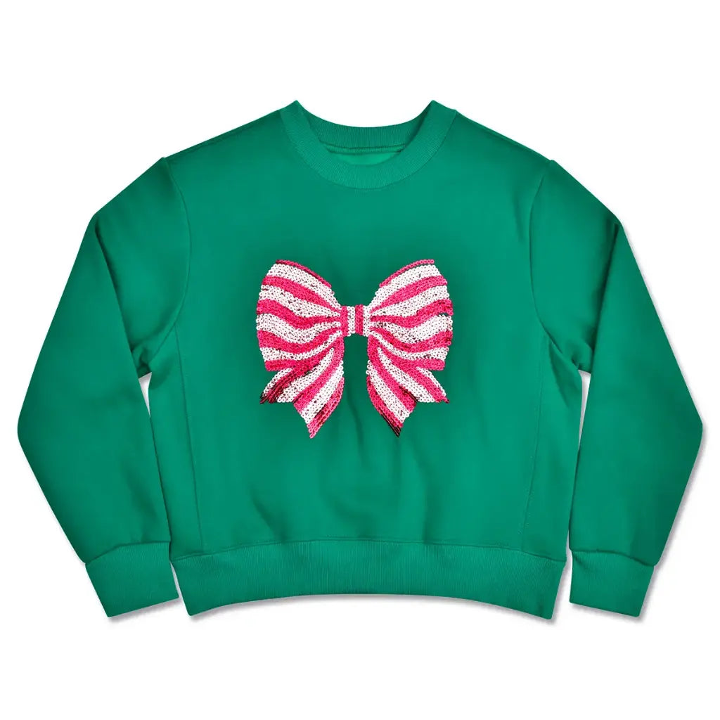 Bow Sequins Sweatshirt-Holiday