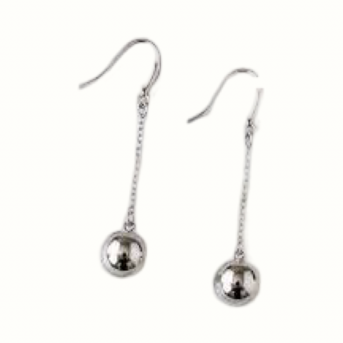Silver Tone Ball Drop Earrings