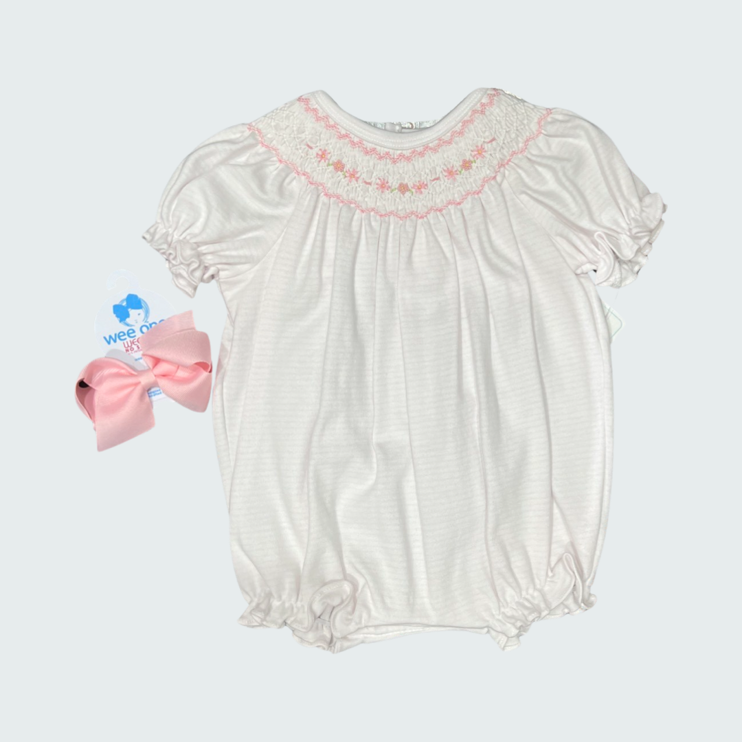 Petit Ami Smocked Floral Bubble