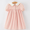 Halloween Pumpkin Appliqué Girls Puff Sleeve Dress