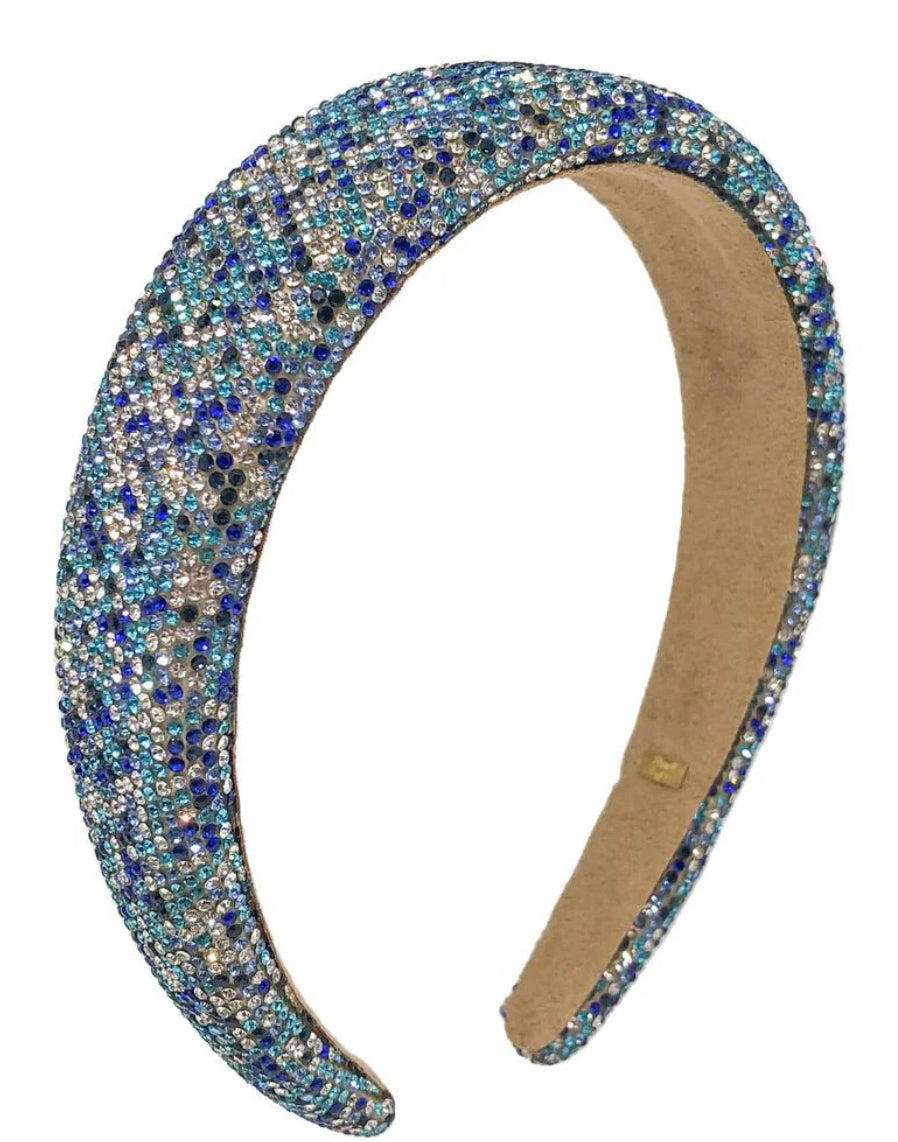 Bari Lynn Crystalized Headband-Multi Blue