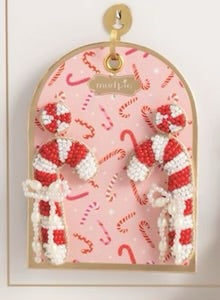 Mudpie Candy Cane Beaded Earring