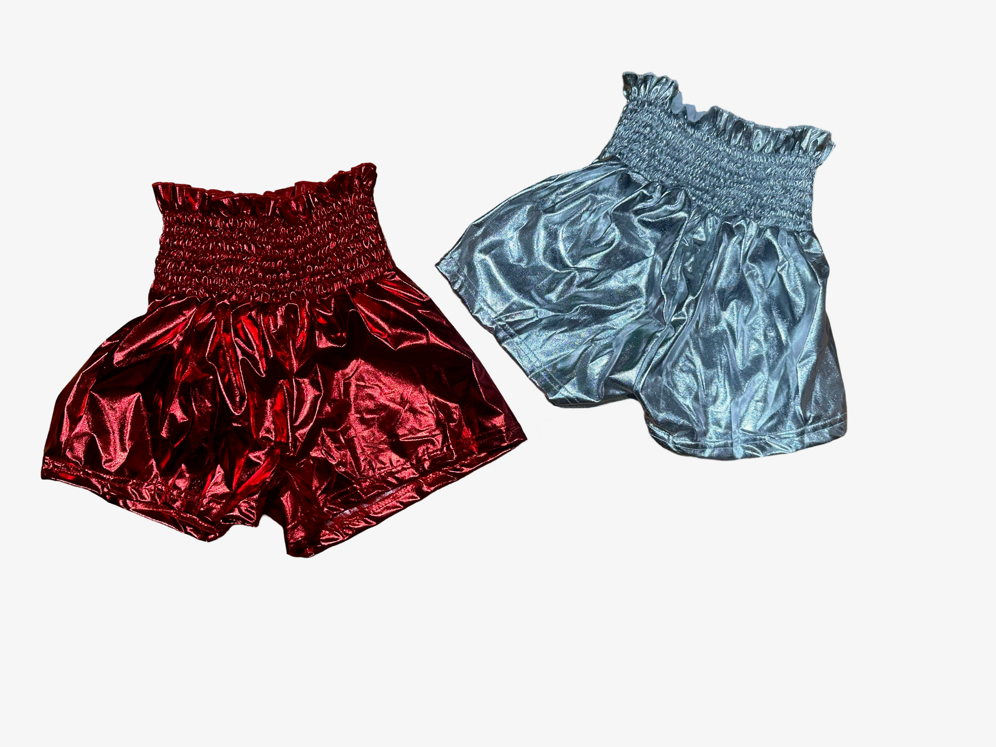 Belle Cher Red Metallic Swing Shorts