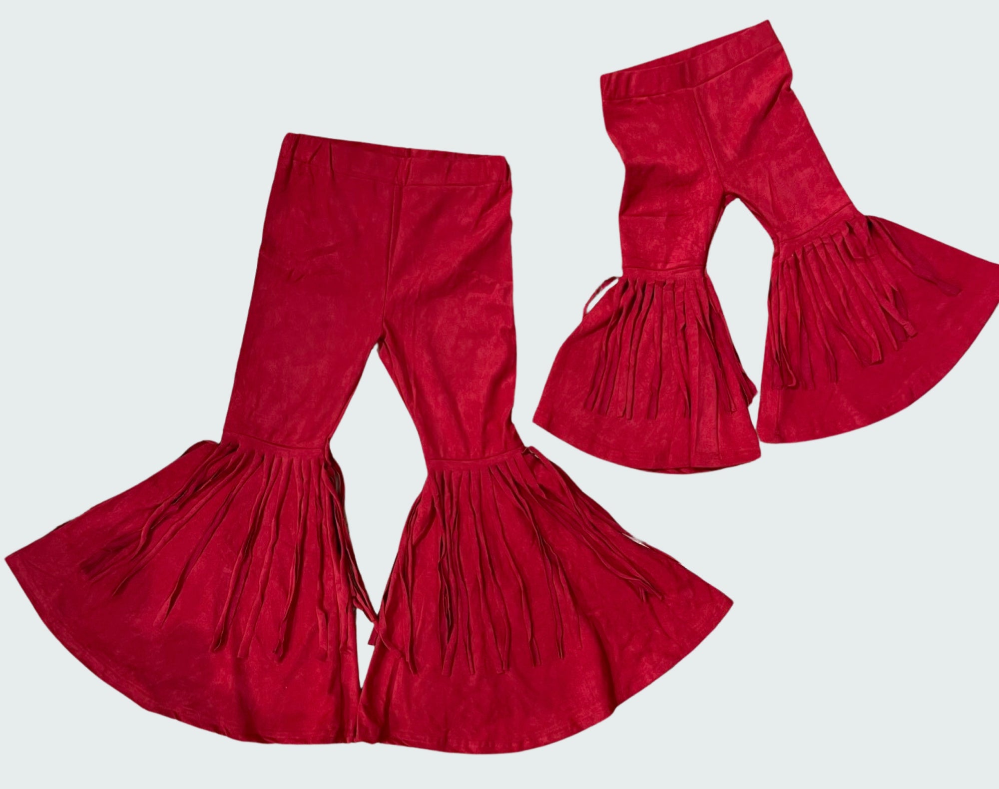 Mini Me Red Fringe Flare Pants