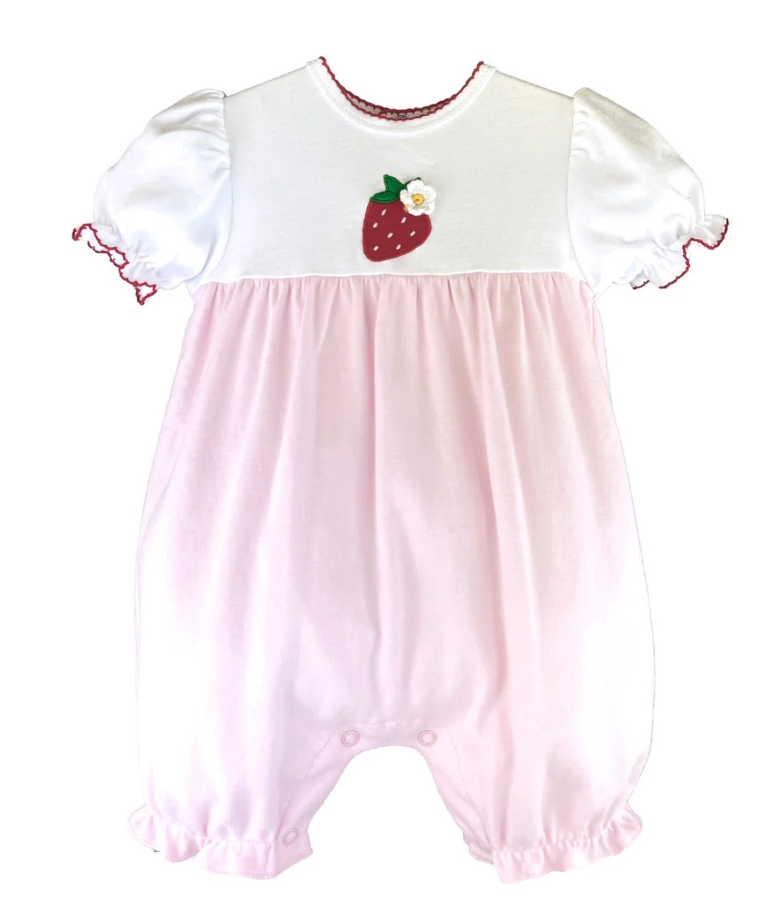 Strawberry Appliqué Knit Bubble