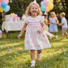 Pink and White Birthday Girl Smocked Dress