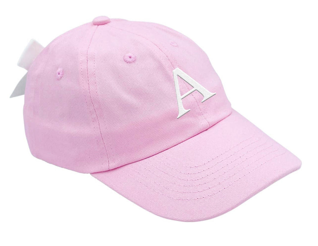 Baby Baseball Hat- Pink with Bow
