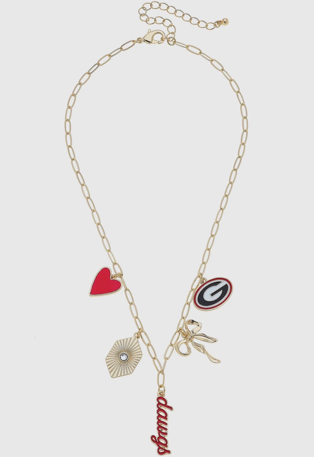 Georgia Bulldogs Paperclip Charm Necklace