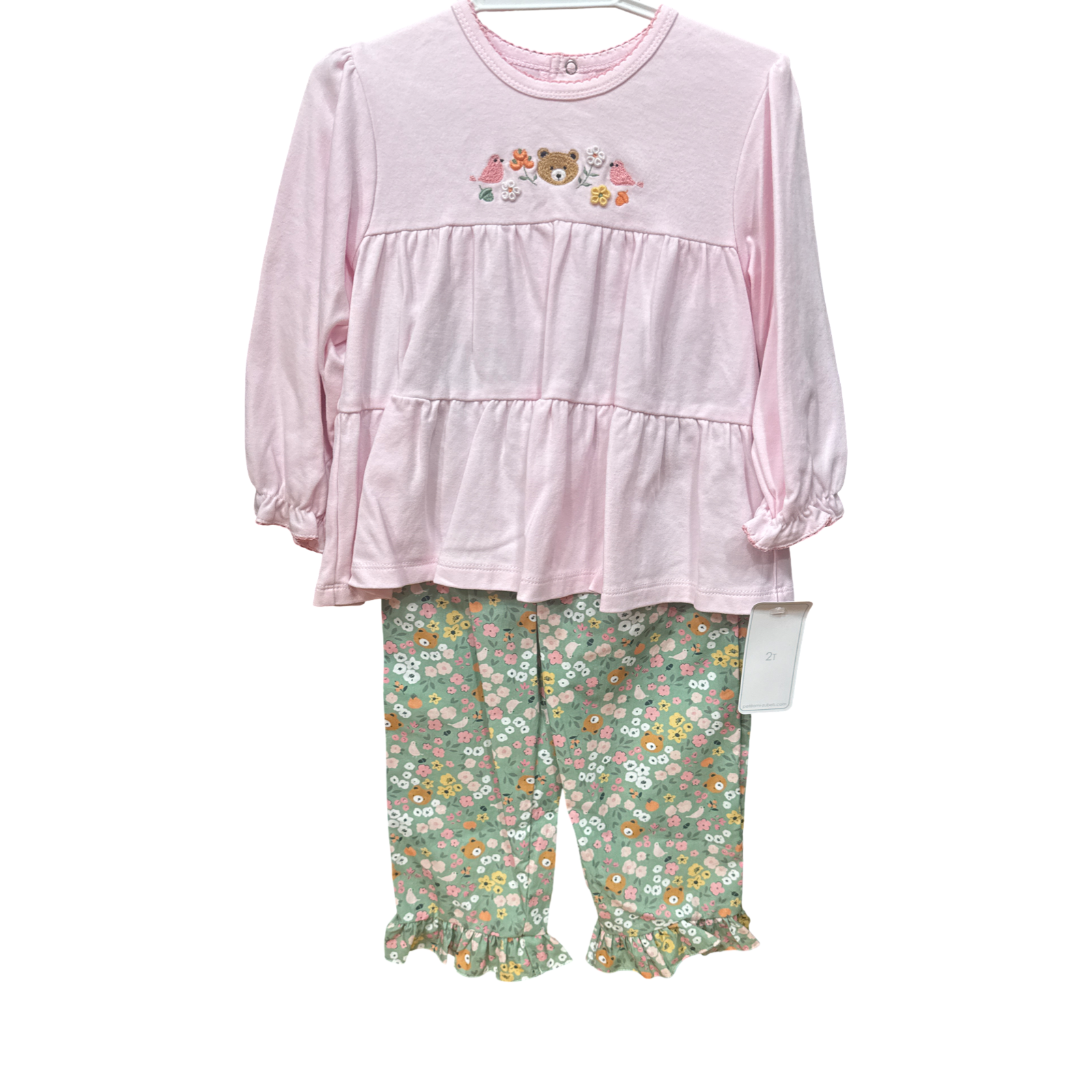 Floral/Bear Print L/S Pant Set