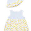 LITTLE ME - BABY GIRL LEMONS POPOVER & HAT