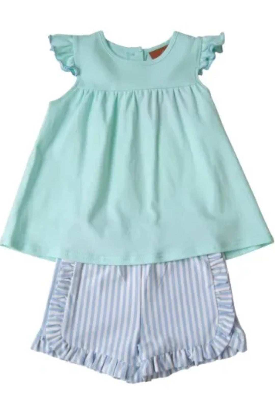 Finley Angel Sleeve Short Set Mint & Blue