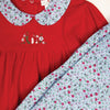 Red Floral Mushroom Pant Set