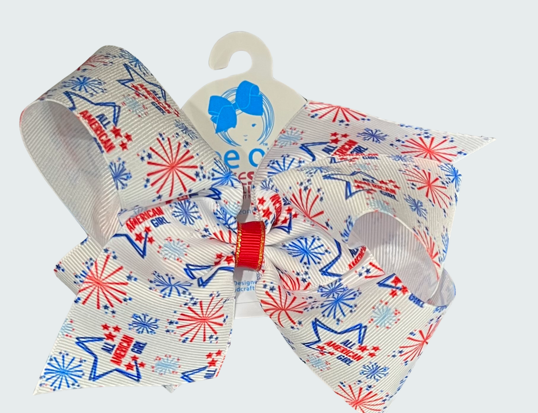 Wee Ones King Patriotic All American Girl Print Bow