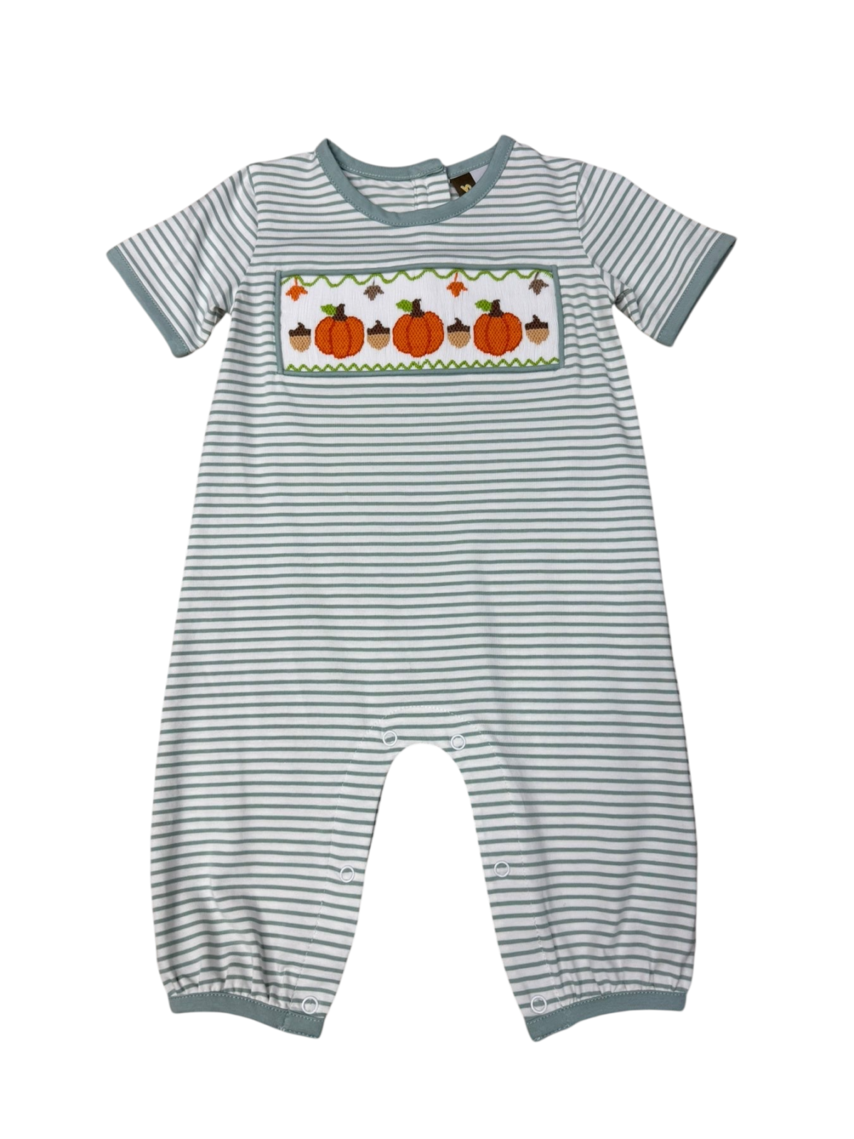 Pumpkin Patch Smocked Boys Romper