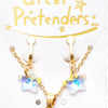 Great Pretenders Boutique Holographic Star Necklace & Clip On Earrings Set