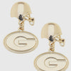 Georgia Bulldog Helmet Earrings in Shiny Gold