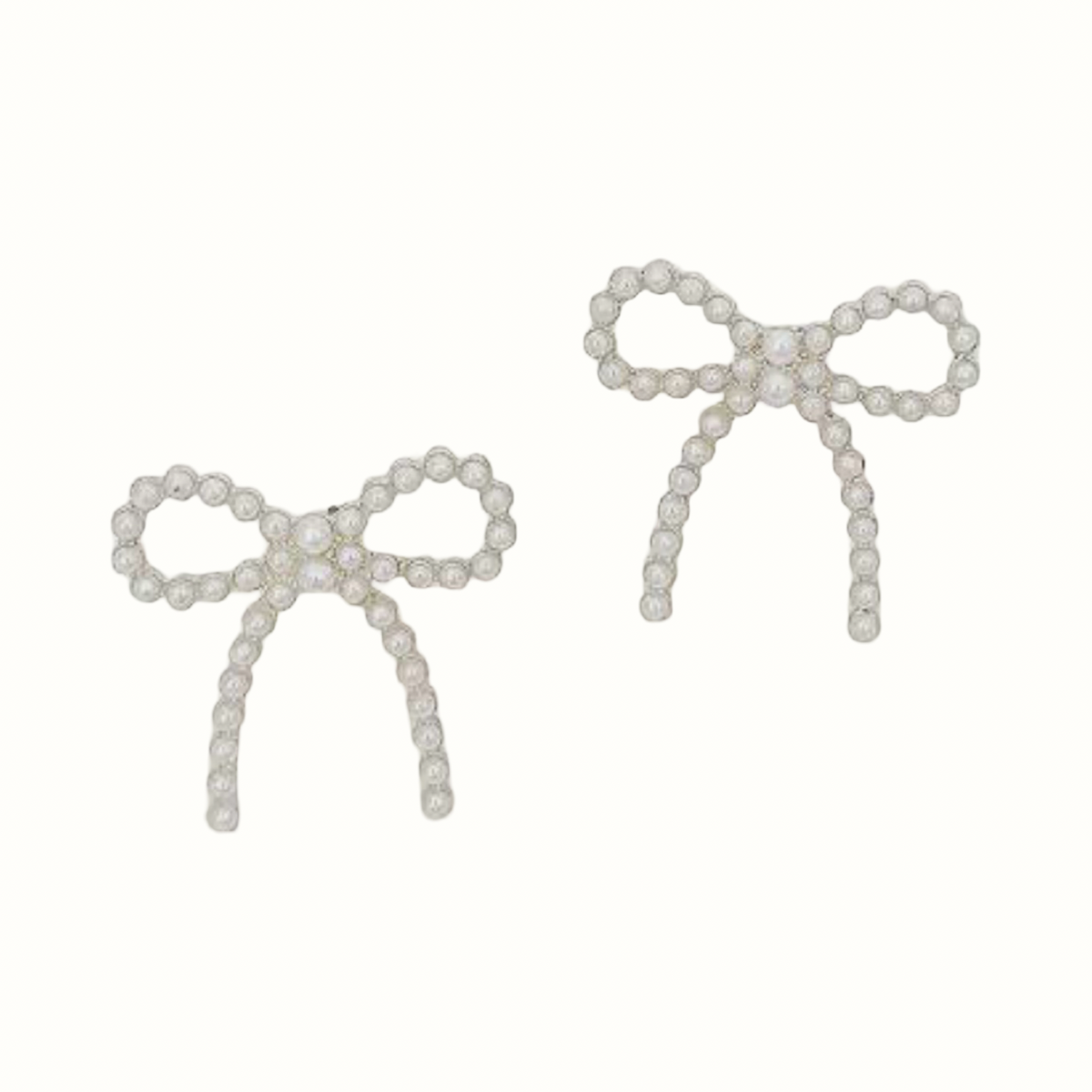 Pearl Bow Stud Earrings