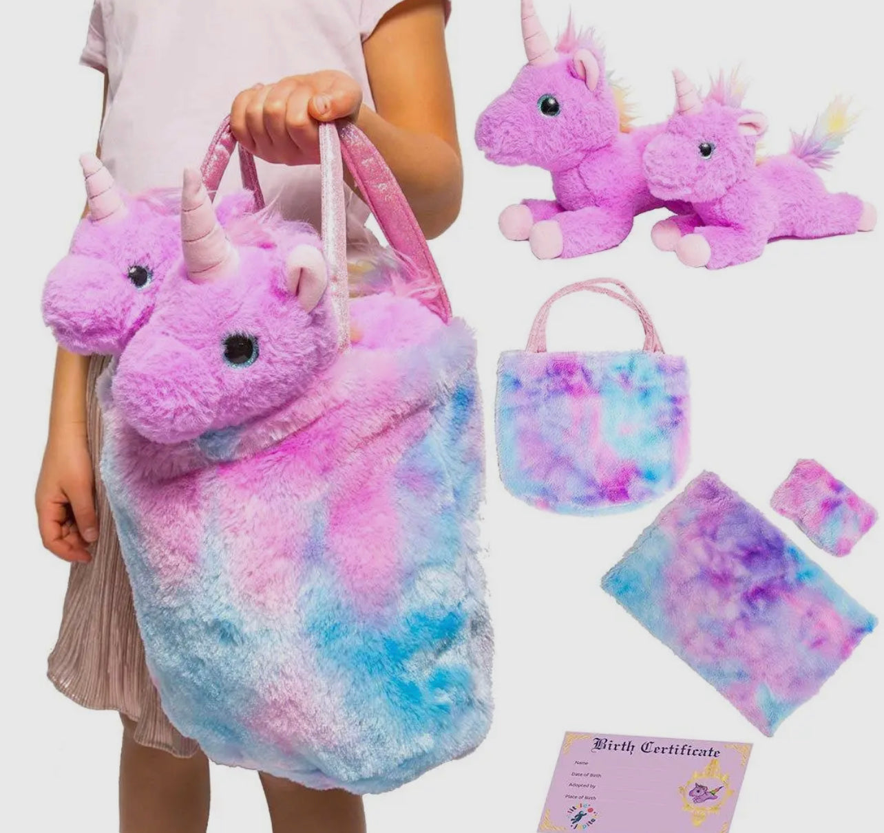 Mommy and Baby Plush Unicorn Set