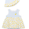 LITTLE ME - BABY GIRL LEMONS POPOVER & HAT