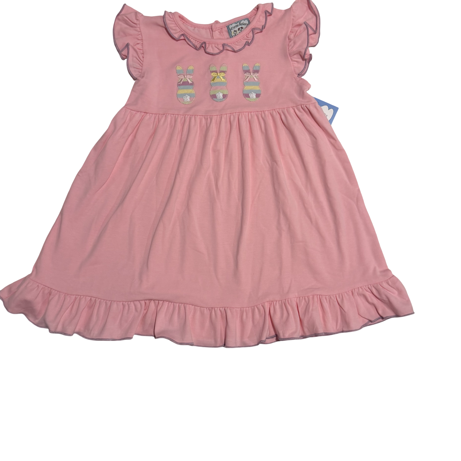 Bunny Appliqué Angel Sleeve Bunny Dress