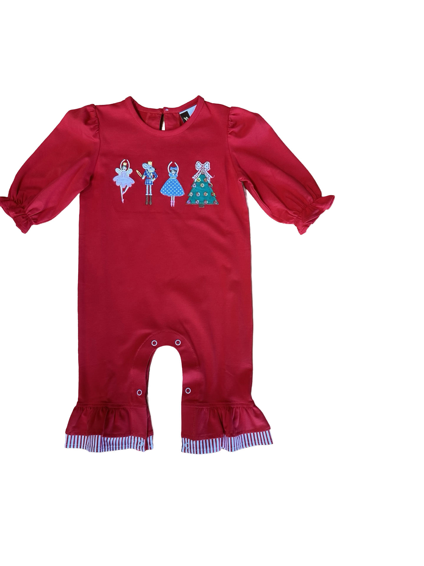 Banana Split Nutcracker Appliqué Girls Romper