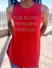 Load image into Gallery viewer, Flip Flop Fireworks and Freedom Tank Tween
