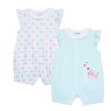 Little Me Girls Whale 2-Pack Rompers