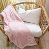 Chenille Bow Blanket-Pink