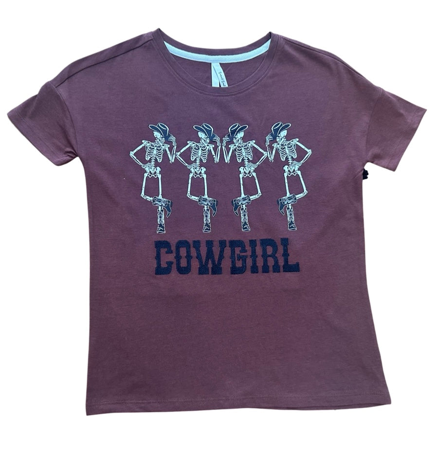 Paperflower Cowgirl Dancing Skeleton Oversized Graphic Tee