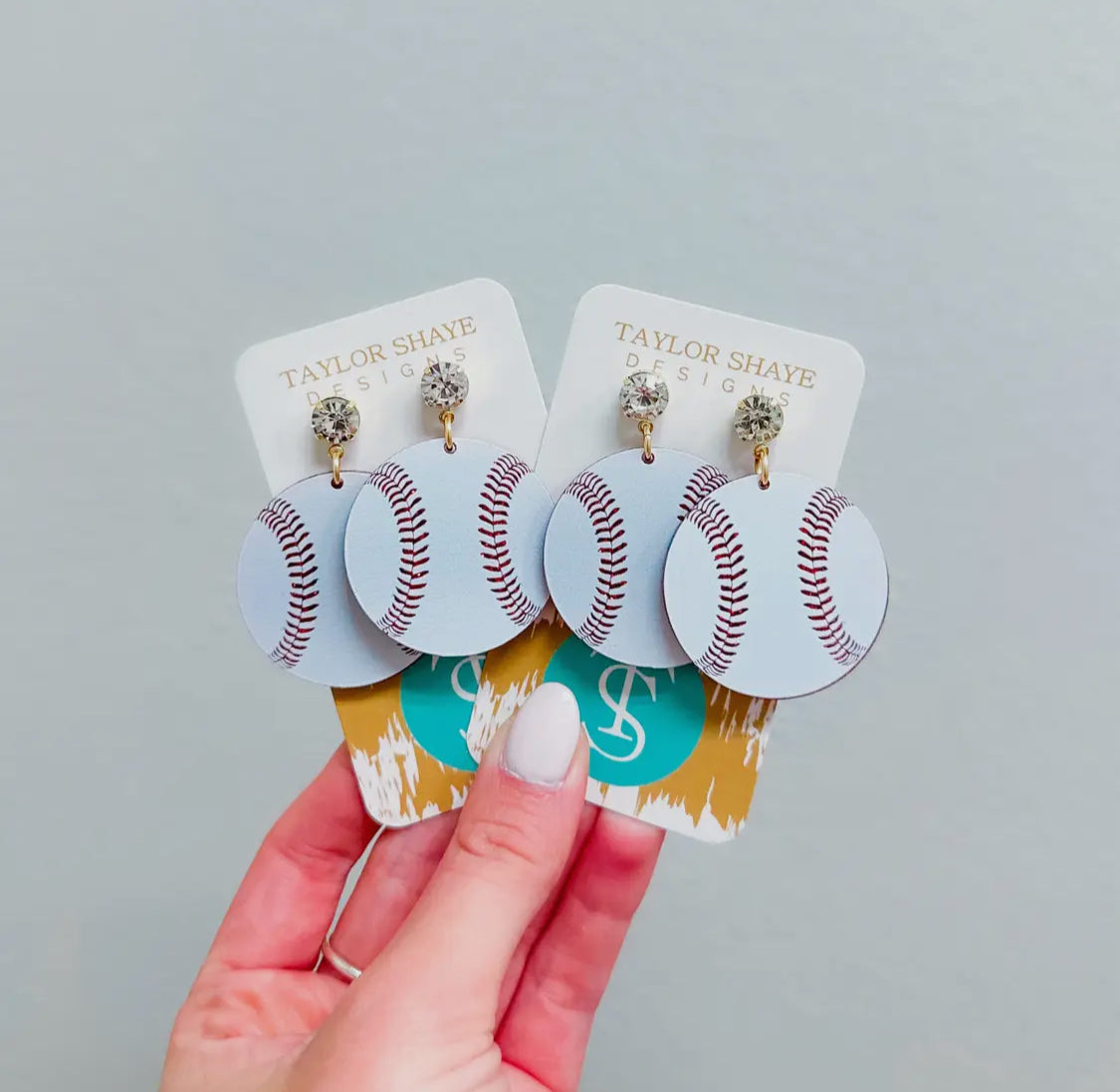 Acrylic Baseball Earrings