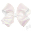 Wee Ones King Iridescent shimmer and Grosgrain Overlay Girls Hair Bows