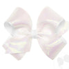 Wee Ones Medium Iridescent shimmer and Grosgrain Overlay Girls Hair Bows